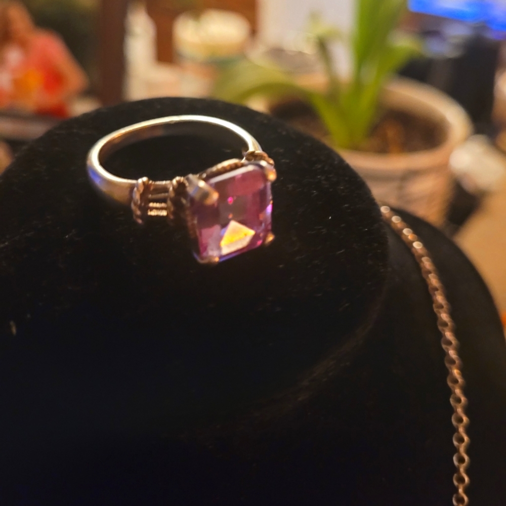 Vintage pure silver Amethyst ring size 8